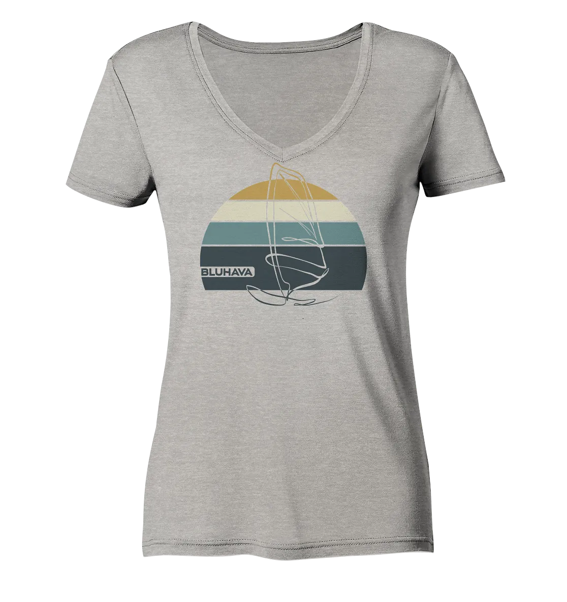 "Sunset WindsurflIiner" - Damen Premium Organic V-Neck Shirt