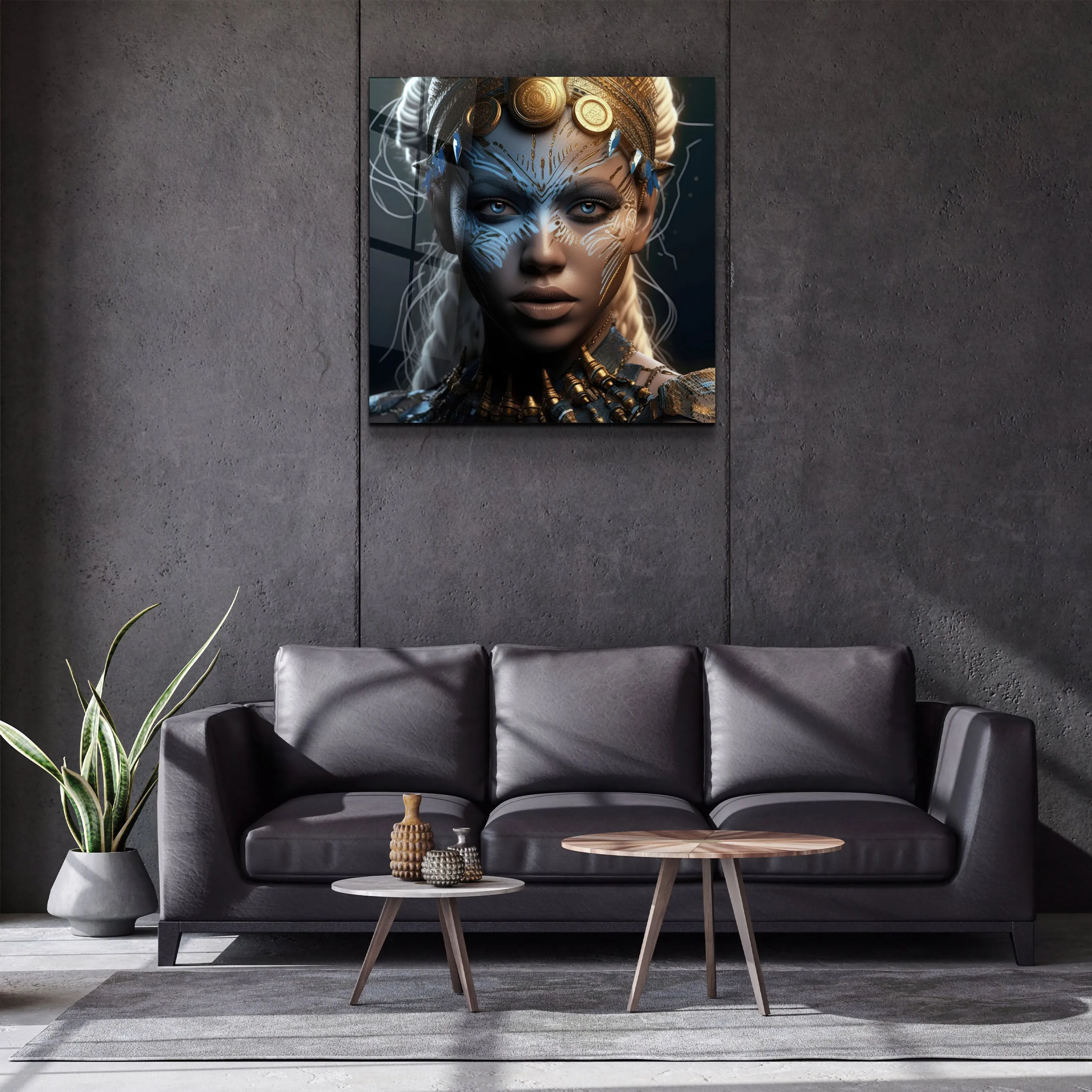 ."Woman Warrior 4". Secret World Collection Glass Wall Art