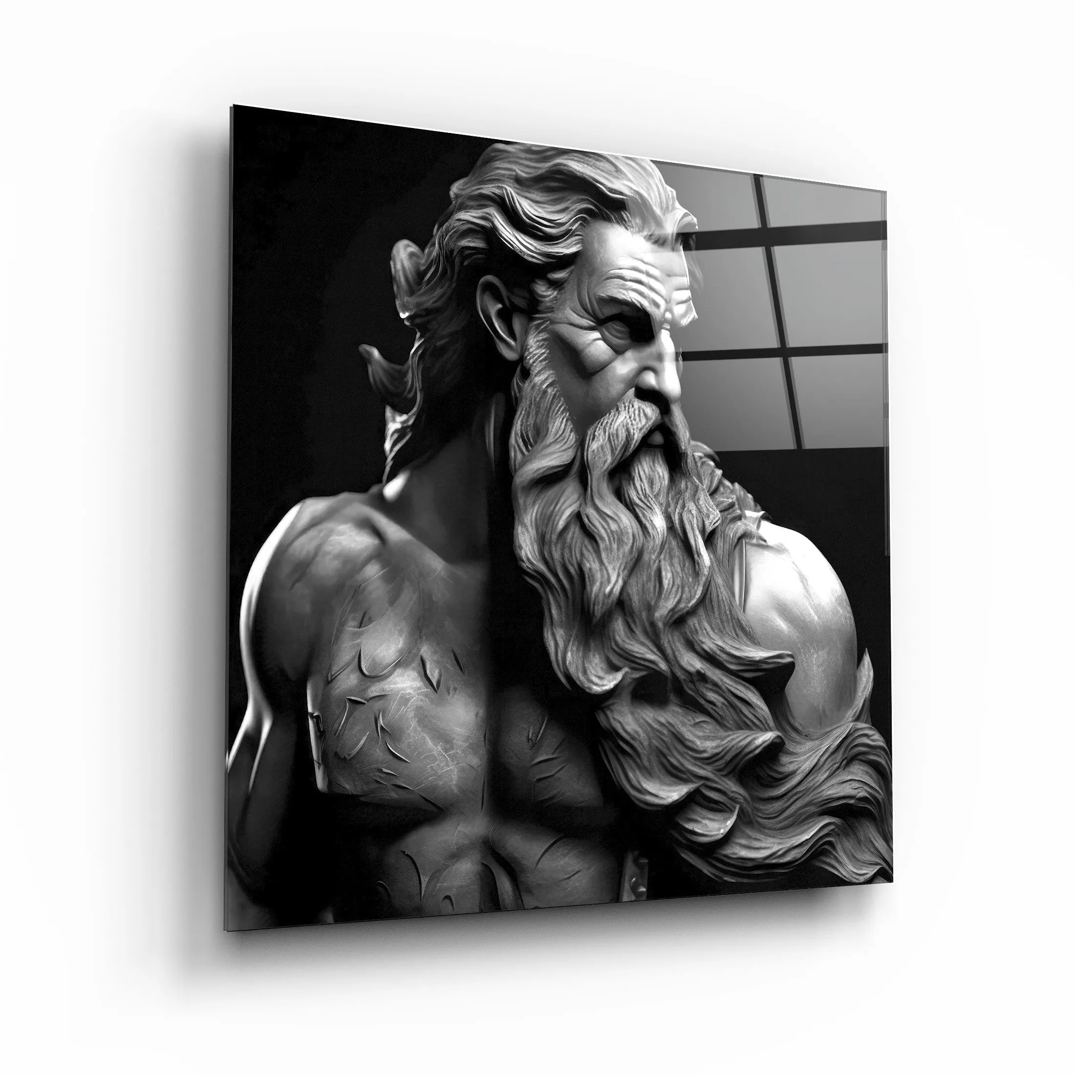 ."Zeus Myth". Designers Collection Glass Wall Art