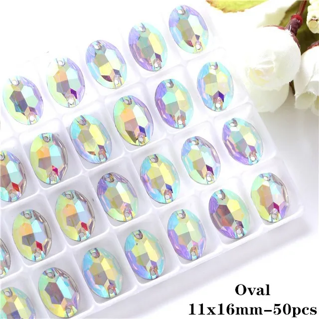 #R222  Resin Crystal AB Flatback Sew On Shapes-  Clothing Accessories Shoes and Craft