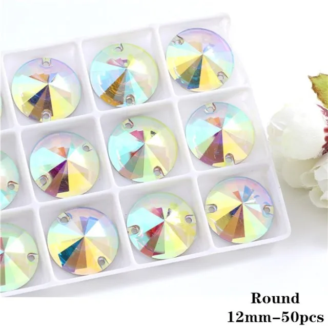 #R222  Resin Crystal AB Flatback Sew On Shapes-  Clothing Accessories Shoes and Craft