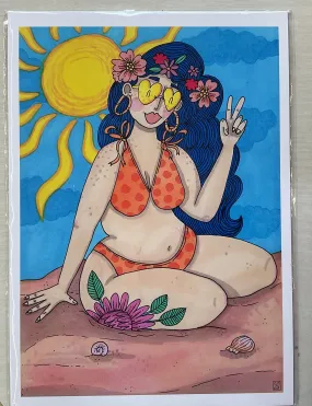 Sarah Cunningham Prints “Beach Life ” A4