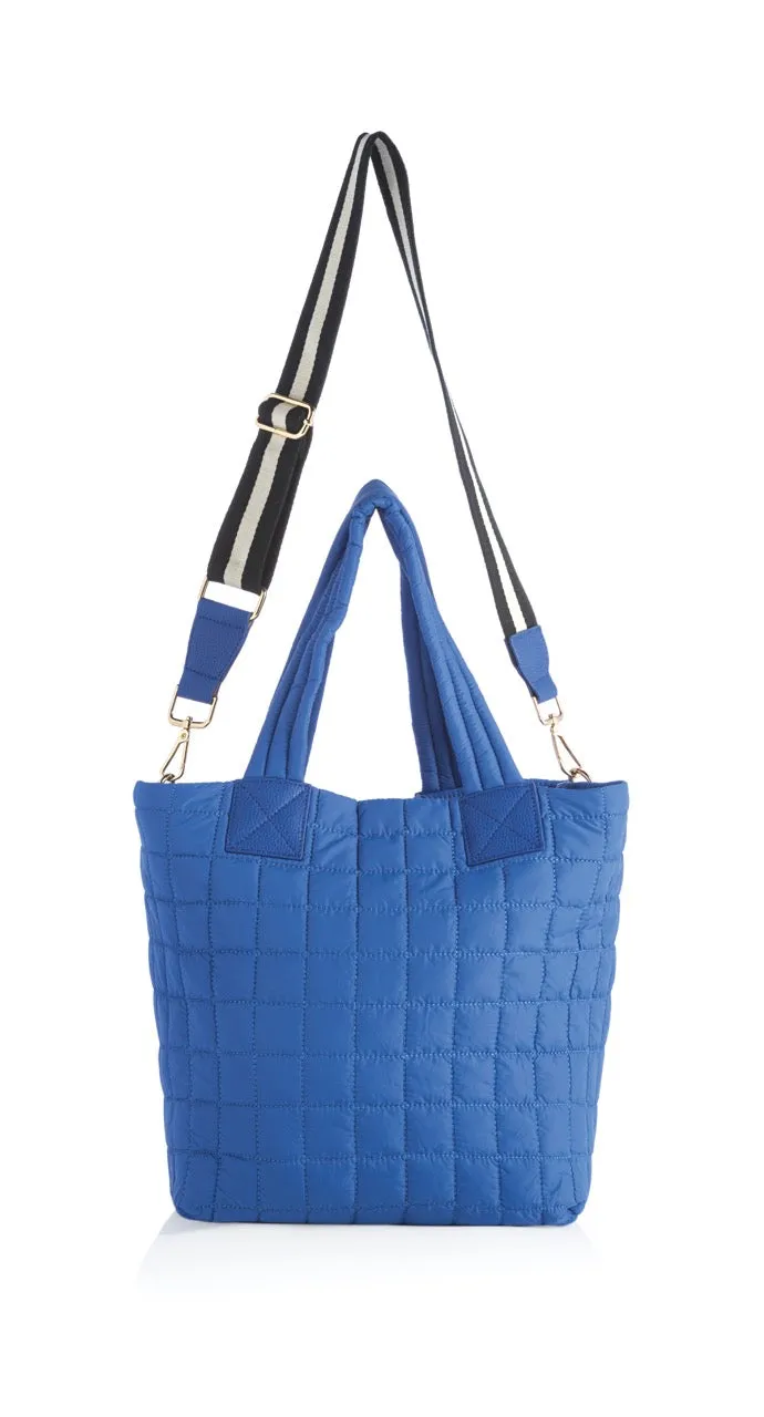 Shiraleah Ezra Quilted Nylon Tote, Ultramarine