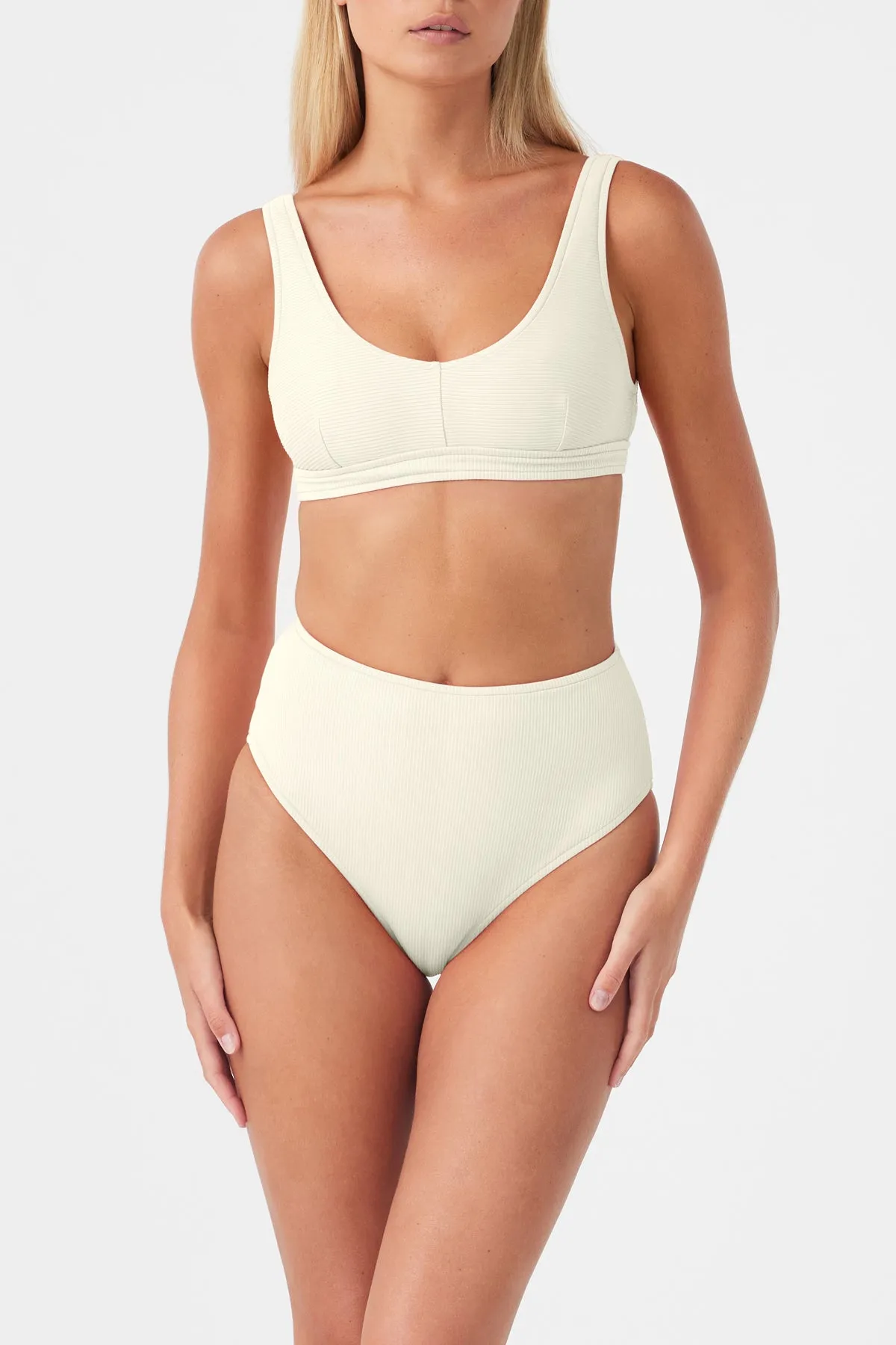 Signature Waistband Bralette Top - Coconut