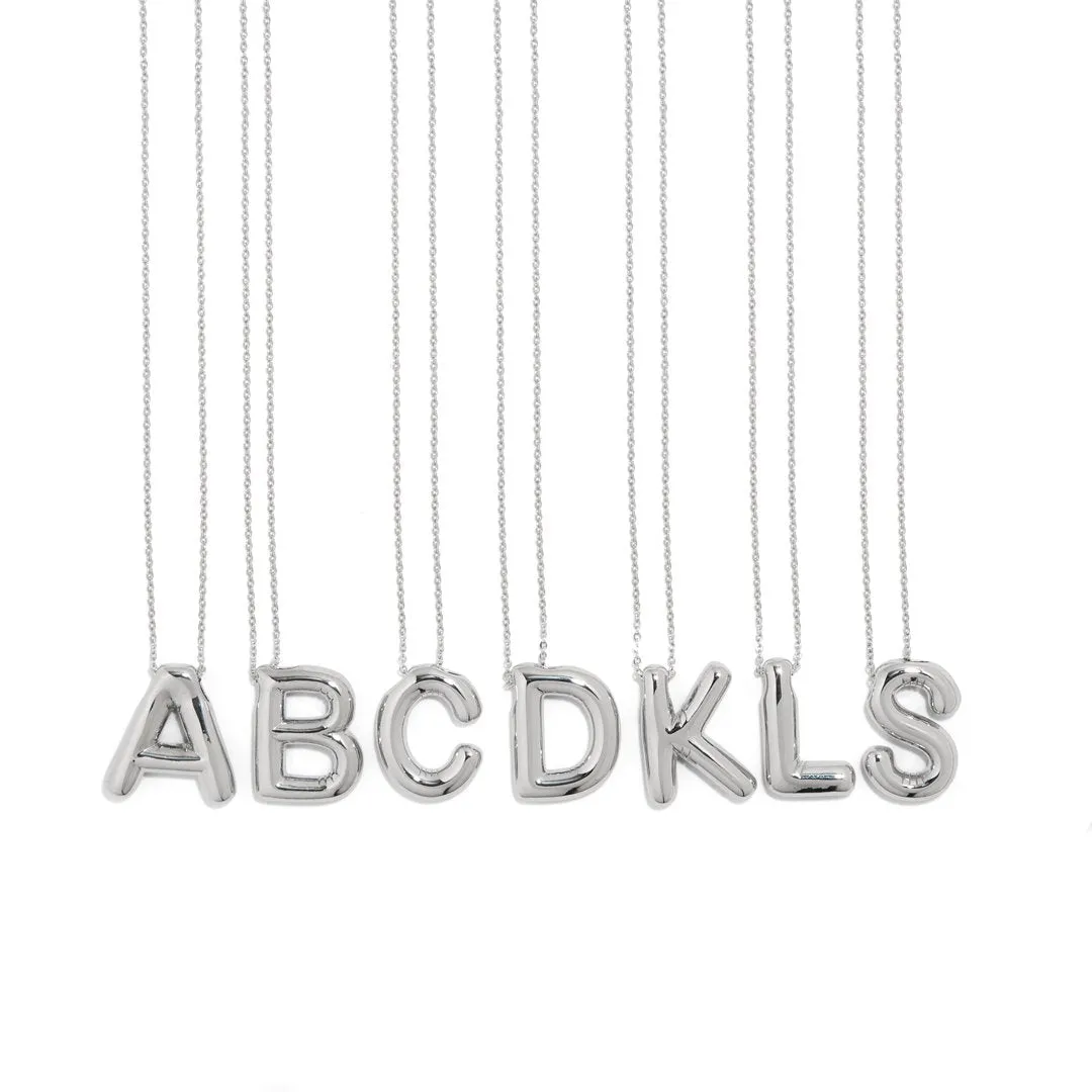 SILVER  BALLOON LETTER NECKLACE