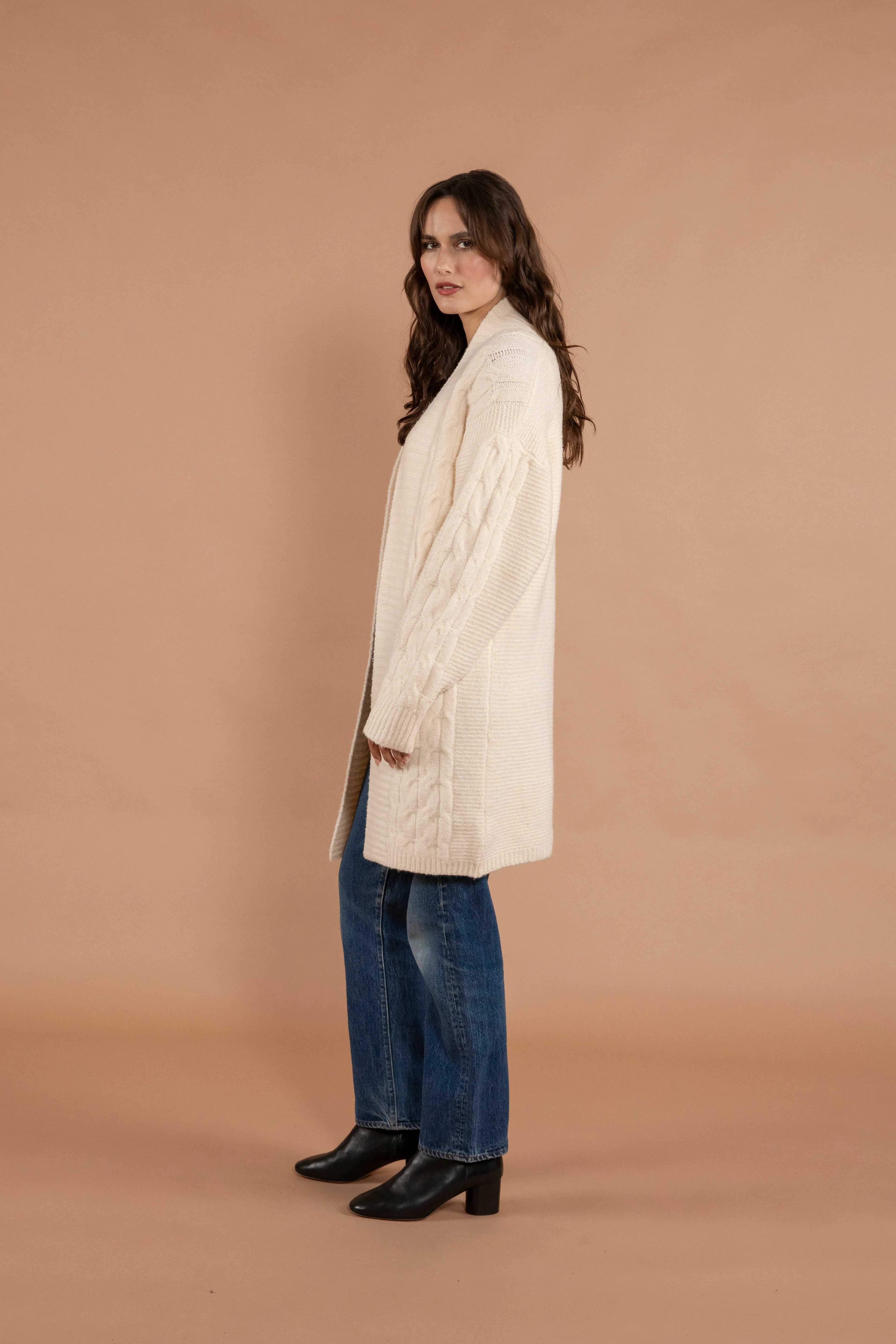 Sonia Long Open Cardigan