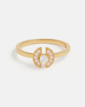 Stein Ring Pavée in Yellow Gold with Diamonds