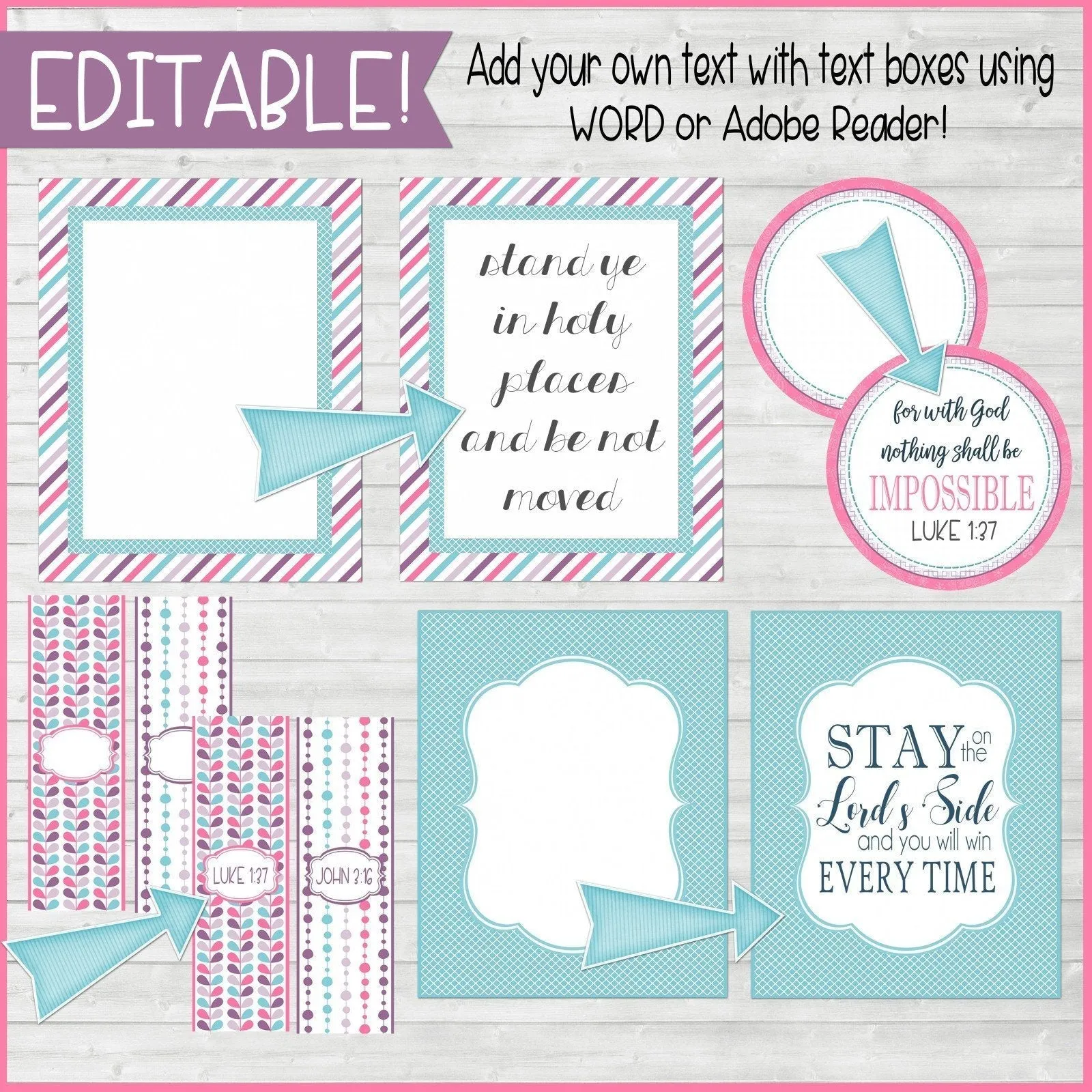 Sunday Lesson Kit #4 {Blank Editable Template} PRINTABLE