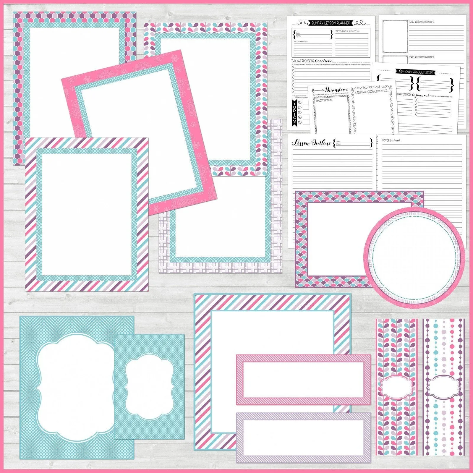 Sunday Lesson Kit #4 {Blank Editable Template} PRINTABLE