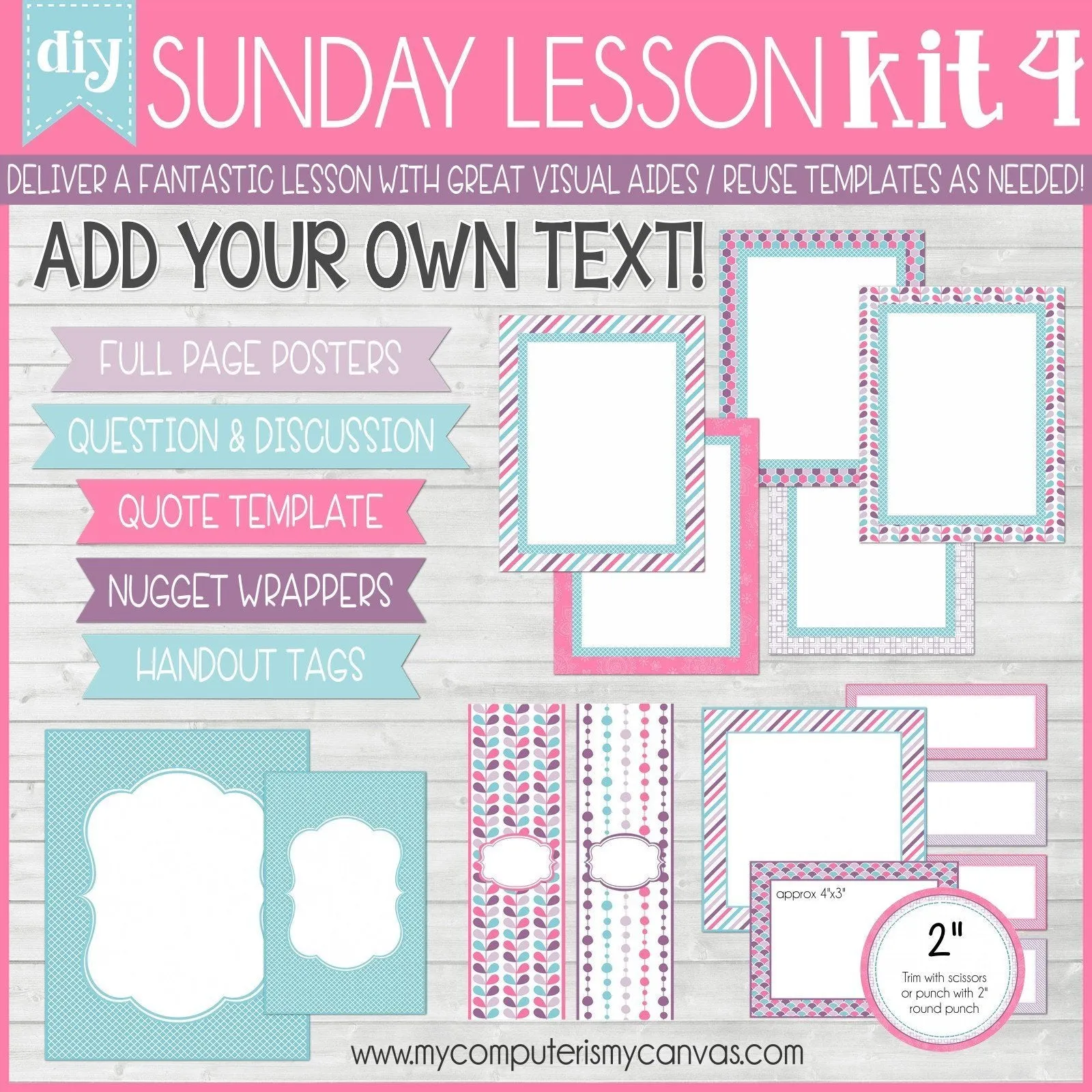 Sunday Lesson Kit #4 {Blank Editable Template} PRINTABLE