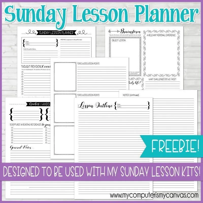 Sunday Lesson Kit #4 {Blank Editable Template} PRINTABLE