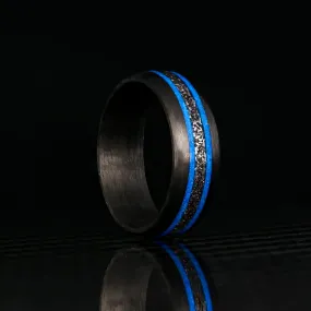 The Hyper Glowstone Ring | Carbon Fiber with Bugatti Wheel Shavings | Striped Edition